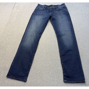 34 Heritage Mens Jeans 35X34 Blue Denim Courage Stretch Mid Rise Whiskered